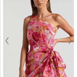 Floral one shoulder dress